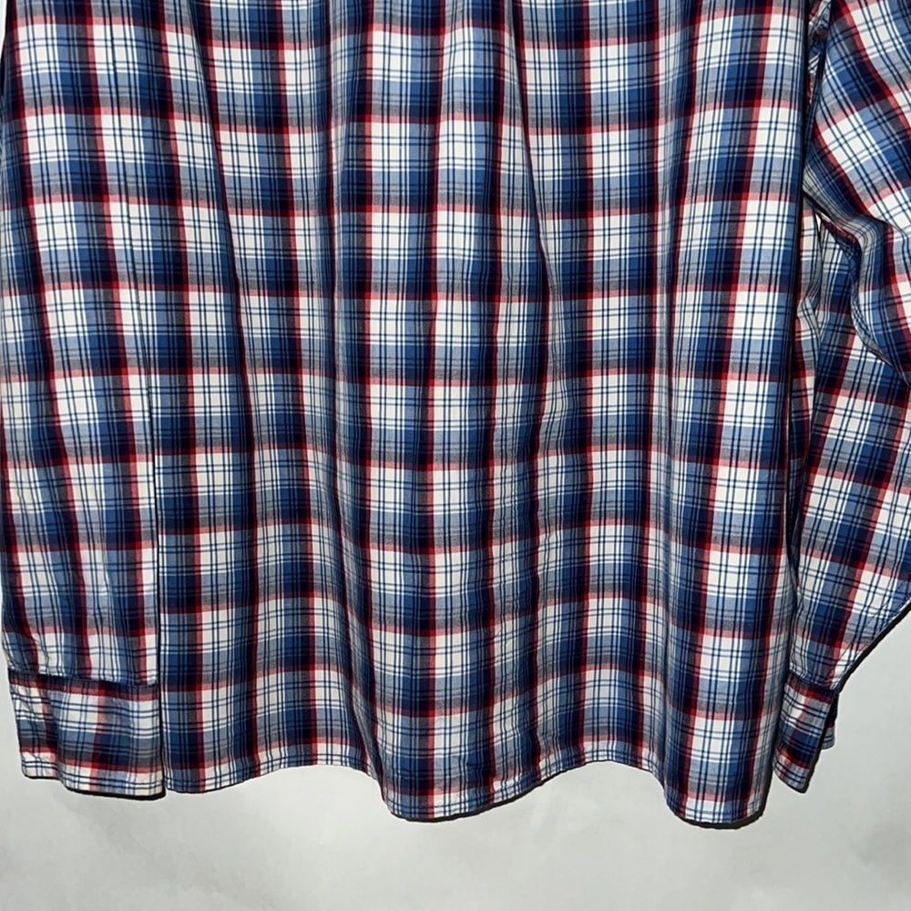 Ralph Lauren Jeans Co Mens Long Sleeve Shirt Blue White Red Plaid Size Large - Picture 6 of 8